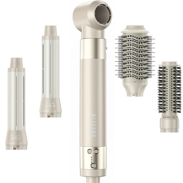 5 in 1 Hair Air Styler - Rotating Hair Dryer Brush 110000 RPM for Fast Drying & Hot-Air Automatic Wrap Curlers for Curling, Frizz-Free Blow Dryer Brush for Straightening Volumizing No Heat Damage