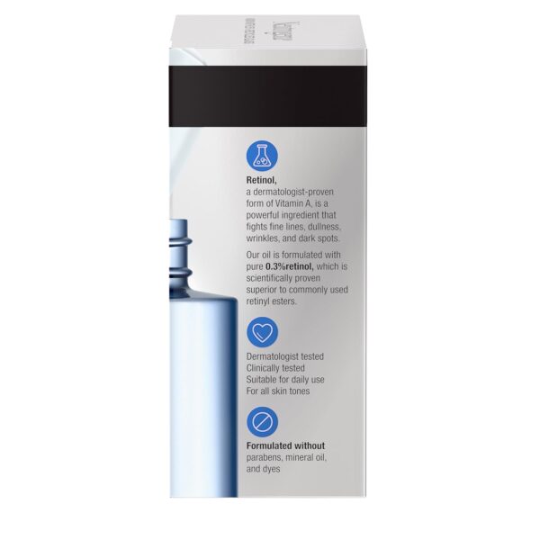 Neutrogena Retinol Face Oil .3% Concentrated, Rapid Wrinkle Repair, Daily Anti-Aging Face Serum to Fight Fine Lines, Deep Wrinkles, & Dark Spots, 1.0 fl. oz