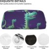 Cartoon dinosaur Makeup Bag for Women Men Pencil Pouch Travel Small Cosmetic Bag Zippered Toiletry Bags Aesthetic Pen Bags Trendy Storage Bags Leather Coin Pouch Purse