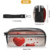 Leather Pencil Cases Romantic Love's Pen Pouch Travel Cosmetic Bag for Purse Portable Makeup Brush Bag Holder Coin Purse for Women Makeup Case Organizer