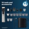 Norelco Philips Multigroom 7000 Series, All-in-One Trimmer, Beard Trimmer and Hair Clipper, 19-Piece Men's Grooming Kit for Beard, Head, Hair, Body, and Face, Soft Pouch, MG7910/49