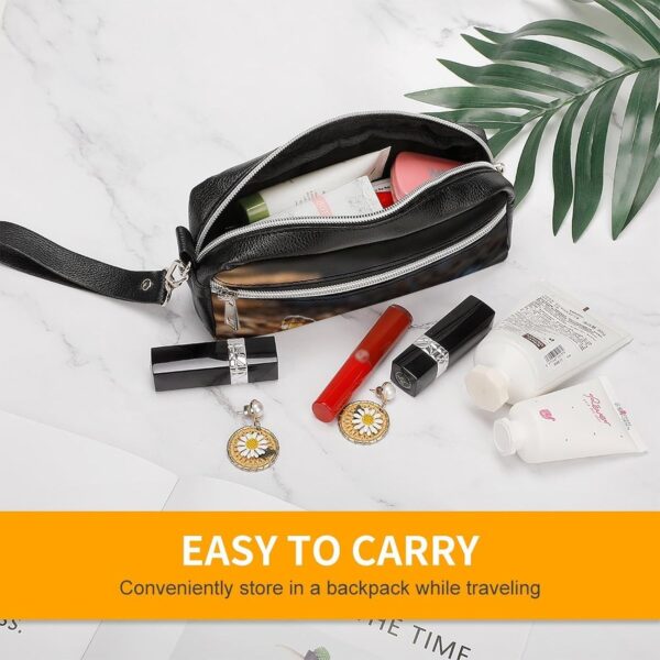 Leather Pencil Cases Butterfly on The Road Pen Pouch Travel Cosmetic Bag for Purse Portable Makeup Brush Bag Holder Coin Purse for Women Makeup Case Purse Organizer