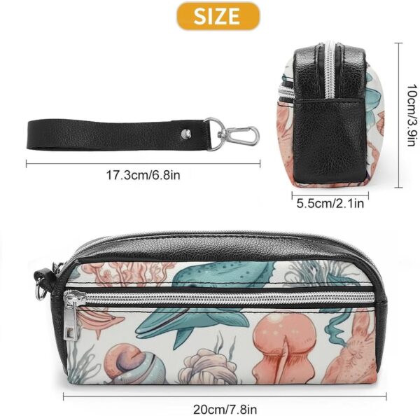 71NGof0n2SL._AC_SL1500_.jpg Leather Pencil Cases Colorful Ocean Pen Pouch Travel Cosmetic Bag for Purse Portable Makeup Brush Bag Holder Coin Purse for Women Makeup Case Organizer
