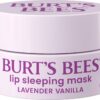 Burt’s Bees Lavender Vanilla Lip Sleeping Mask, Mothers Day Gifts, With Hyaluronic Acid and Squalane Moisturizer To Instantly Hydrate Lips, Overnight Lip Mask, Lip Treatment, 0.45 oz.
