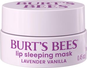 Burt’s Bees Lavender Vanilla Lip Sleeping Mask, Mothers Day Gifts, With Hyaluronic Acid and Squalane Moisturizer To Instantly Hydrate Lips, Overnight Lip Mask, Lip Treatment, 0.45 oz.
