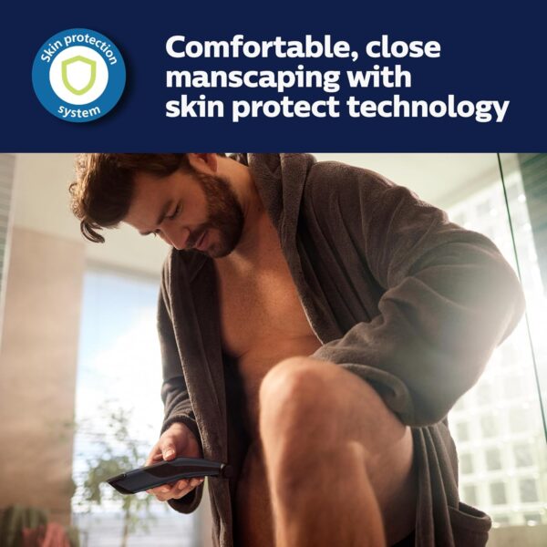 Philips Norelco Bodygroom 7000 Series, Showerproof Groin and Body Trimmer for Men, Precise Body Grooming, Adjustable Comb, Safe Even Below The Belt, 80 Min. Runtime, Model BG7030/49