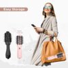 Aima Beauty Worldwide Travel Hair Dryer Brush Dual Voltage Blow Dryer Brush Hot Air Brush with Oval Barrel 360°Airflow for Smooth, Negative Ionic Frizz-Free Drying/Straightening/Voluming, Pink