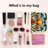 Little Fat Tiger Head Makeup Bag For Women, Waterproof Linen Travel Cosmetic Organizer Lightweight Zipper Travel Toiletry Bag Organizer Makeup Brushes Storage Bag