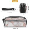 Leather Pencil Cases Rose Gold Marble Pen Pouch Travel Cosmetic Bag for Purse Portable Makeup Brush Bag Holder Coin Purse for Women Makeup Case Purse Organizer