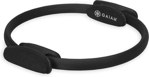 Gaiam Pilates Ring Fitness Circle - Lightweight & Durable Foam Padded Handles, Flexible Resistance Exercise Equipment for Toning Arms, Thighs/Legs & Core