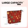 Christmas Star Makeup Bag For Women, Waterproof Linen Travel Cosmetic Organizer Lightweight Zipper Travel Toiletry Bag Organizer Makeup Brushes Storage Bag