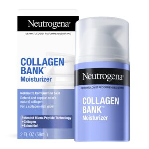 Neutrogena Collagen Bank Face Moisturizer, Daily Skin Care Anti-Aging Face & Neck Collagen Cream with Bakuchiol for Visibly Plump Skin, 2 fl. Oz & Trial Size Hydro Boost Facial Cleanser 0.5oz