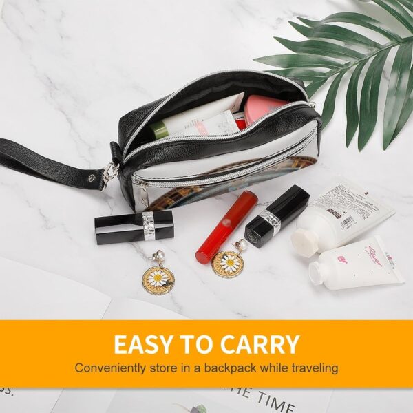 Leather Pencil Cases Brown Round Pen Pouch Travel Cosmetic Bag for Purse Portable Makeup Brush Bag Holder Coin Purse for Women Makeup Case Organizer