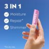 NIVEA Shimmer Lip Care, Shimmery Lip Balm Pack with Shea Butter, Nourishing Oils and Vitamin C & E, 3-in-1 Moisture, Repair and Shimmer, 0.17 Oz Stick, Pack of 4