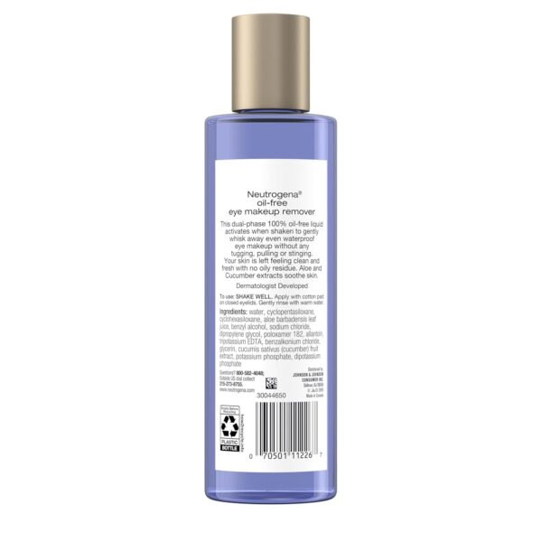 Neutrogena Gentle Oil-Free Eye Makeup Remover & Cleanser for Sensitive Eyes, Non-Greasy Makeup Remover, Waterproof Mascara Remover, Dermatologist & Ophthalmologist Tested, 8 fl. oz