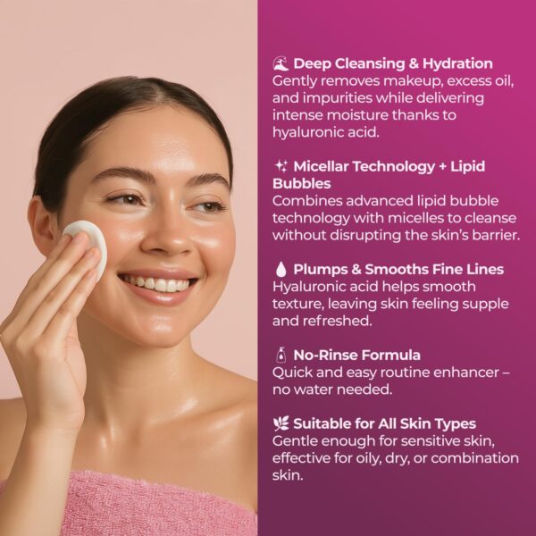 Sesderma SENSYSES Hyaluronic Cleanser | Hydrating Micellar Solution for All Skin Types | Gently Removes Makeup and Impurities 6.8 fl oz