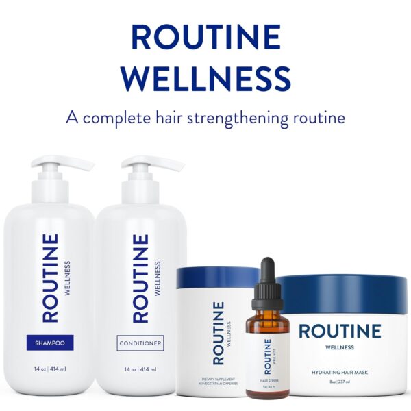 Routine Wellness Anti-Thinning Shampoo and Conditioner Set for Thinning Hair - Biotin DHT Blocker Women & Men - Color Safe Shampoo for Hair Loss & Healthier Hair - Rose Hips (Pack of 2)