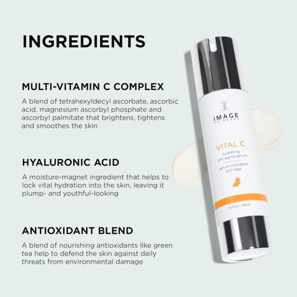 IMAGE Skincare, VITAL C Hydrating Face Serum, with Vitamin C and Hyaluronic Acid, to Brighten, Tone and Smooth Appearance of Wrinkle
