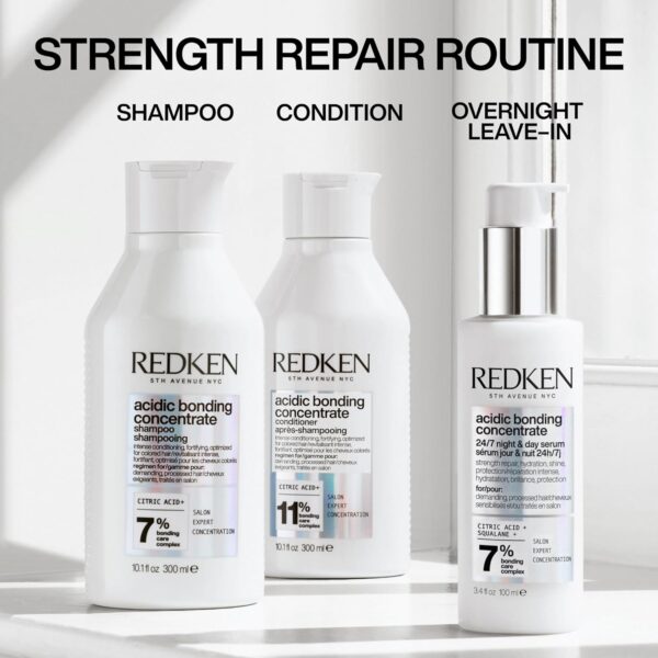 Redken Acidic Bonding Concentrate 24/7 Night & Day Serum For Damaged Hair - Nourishes & Restores, Overnight Repair & Protection