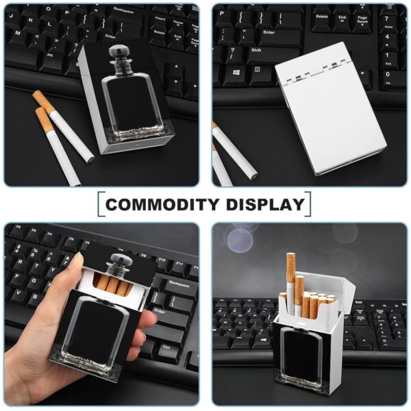 Perfume Bottle Cigarette Case for Regular King Size 85mm 20 Capacity Push to Open Hard Shell Cigarette Box Portable & Waterproof Cigarettes Case for Men Women Pocket Cigarettes Holder, Cig Accessories