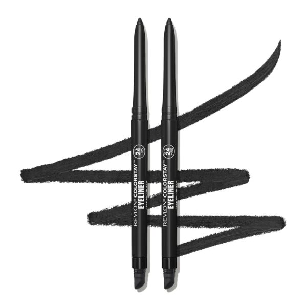 Revlon ColorStay Pencil Waterproof Eyeliner, Smudge-Proof, Eye Makeup with Built-In Sharpener, Packaging May Vary, 201 Black, 2 pack