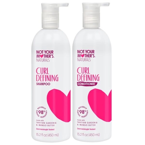 Not Your Mother's Naturals Curl Defining Shampoo and Conditioner (2 Pack) - 98% Naturally Derived Ingredients - All Hair Types - Gardenia Mango Butter