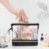 Ethereal Travel Makeup Bag, Clear Cosmetic Bag Make Up Organizer TSA Approved Toiletry Bag, Waterproof Pouch for Women Purse for Toiletries Accessories Brushes