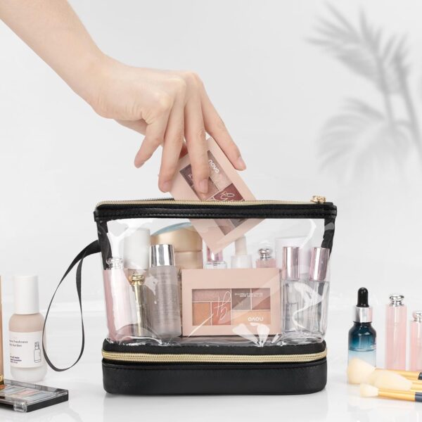 Ethereal Travel Makeup Bag, Clear Cosmetic Bag Make Up Organizer TSA Approved Toiletry Bag, Waterproof Pouch for Women Purse for Toiletries Accessories Brushes