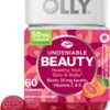 OLLY Undeniable Beauty Gummy, For Hair, Skin, Nails, Biotin, Vitamin C, Keratin, Chewable Supplement, Grapefruit, 30 Day Supply - 60 Count