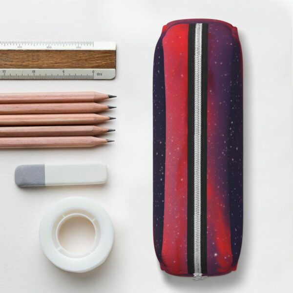 Red Sky at Night Starry Makeup Bag for Women Men Pencil Pouch Travel Small Cosmetic Bag Zippered Toiletry Bags Aesthetic Pen Bags Trendy Storage Bags Leather Coin Pouch Purse