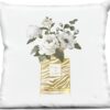 Stupell Industries Chic Striped Perfume Bouquet Indoor Printed Throw Pillow, 18 x 7 x 18, Gold