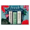 Tint, Mint and Treat Lip Kit by Fresh for Women - 3 Pc 0.07oz Sugar Lip Treatment - Rose, 0.07oz Sugar Freshening Lip Treatment - Mint Rush, 0.07oz Sugar Advanced Therapy Treatment Lip Balm