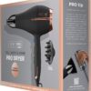 INFINITIPRO BY CONAIR Hair Dryer with Diffuser | AC Motor Pro Hair Dryer with Ceramic Technology | Includes Diffuser and Concentrator | Black | Packaging May Vary