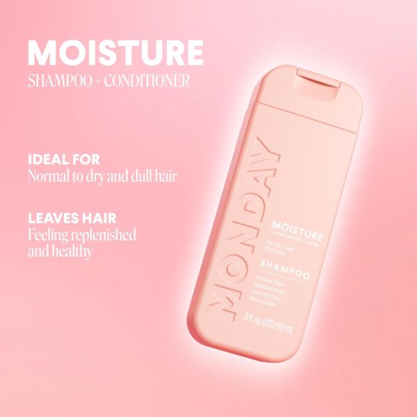Monday Haircare Moisture Shampoo & Conditioner Travel Pack - 3oz, 90ML Travel Kit (2 x Shampoo,2 x Conditioner)