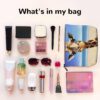 Beach Giraffe Makeup Bag For Women, Waterproof Linen Travel Cosmetic Organizer Lightweight Zipper Travel Toiletry Bag Organizer Makeup Brushes Storage Bag