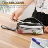 Leather Pencil Cases Strawberry Pen Pouch Travel Cosmetic Bag for Purse Portable Makeup Brush Bag Holder Coin Purse for Women Makeup Case Purse Organizer