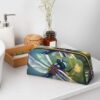 Dragonfly painting Makeup Bag for Women Men Pencil Pouch Travel Small Cosmetic Bag Zippered Toiletry Bags Aesthetic Pen Bags Trendy Storage Bags Leather Coin Pouch Purse