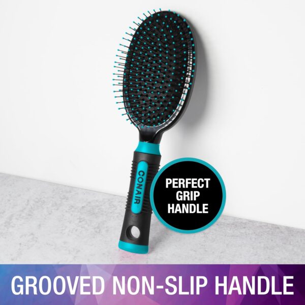 Conair Salon Results Hairbrush for Men and Women - Detangling Hair brush - Hairbrush for all hair types - Wire Bristles and Cushion Base