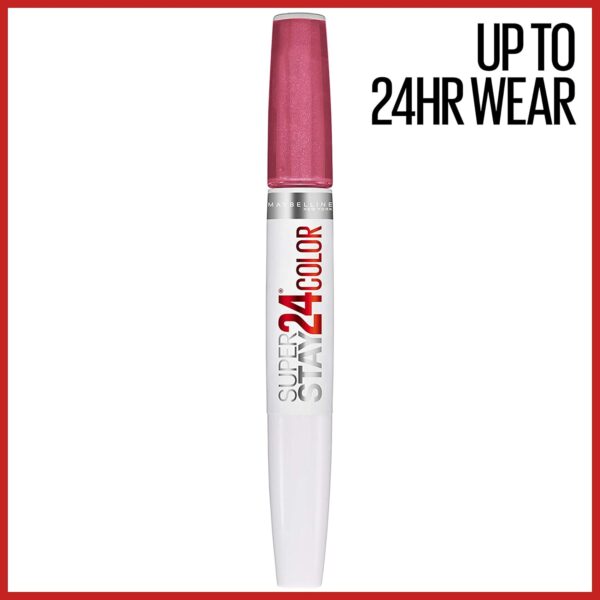 Maybelline Super Stay 24, 2-Step Liquid Lipstick Makeup, Long Lasting Highly Pigmented Color with Moisturizing Balm, Blush On, Pink, 1 Count