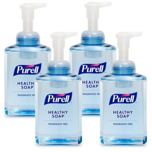 PURELL Brand HEALTHY SOAP Gentle & Free Foam, Fragrance-Free, 17.4 fl oz Hand Soap Table Top Pump Bottle (Pack of 4) - 5016-04