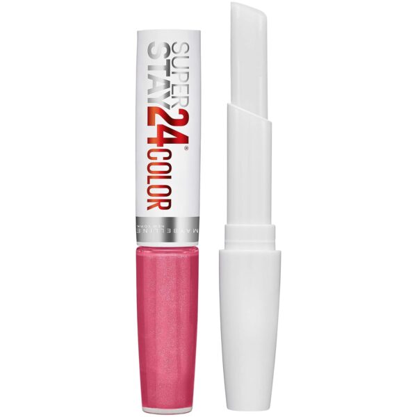 Maybelline Super Stay 24, 2-Step Liquid Lipstick Makeup, Long Lasting Highly Pigmented Color with Moisturizing Balm, Very Cranberry, Ruby Red, 1 Count