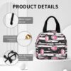 Make Up Theme Pattern with Perfume Lunch Bag Insulated Lunch Box Cooler Lunch Tote Bag for Work Travel Picnic