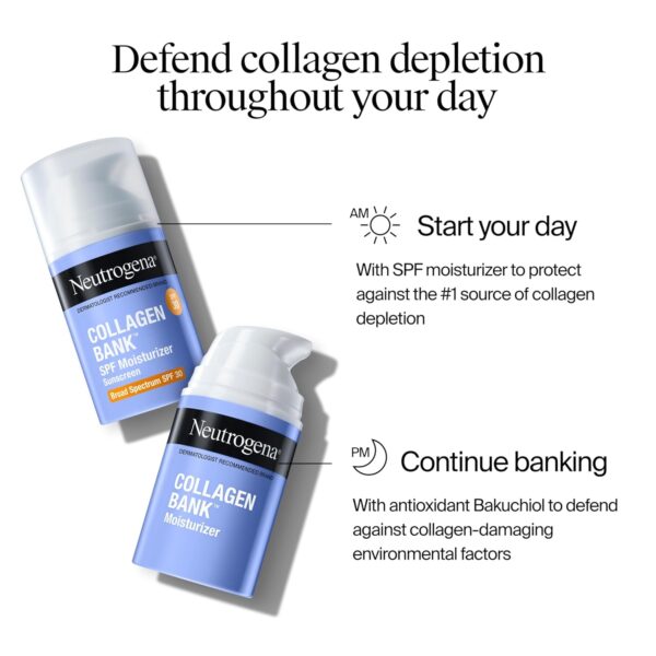 Neutrogena Collagen Bank Face Moisturizer, Daily Skin Care Anti-Aging Face & Neck Collagen Cream with Bakuchiol for Visibly Plump Skin, 2 fl. Oz & Trial Size Hydro Boost Facial Cleanser 0.5oz