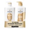 Pantene Shampoo & Conditioner Set, Daily Moisture Renewal - Pro-V Nutrients for Dry, Color-Treated, Straight to Curly Hair, 72-Hour Hydration & Softness, 52.8 Oz Total + Miracle Rescue Shot (0.5 Oz)