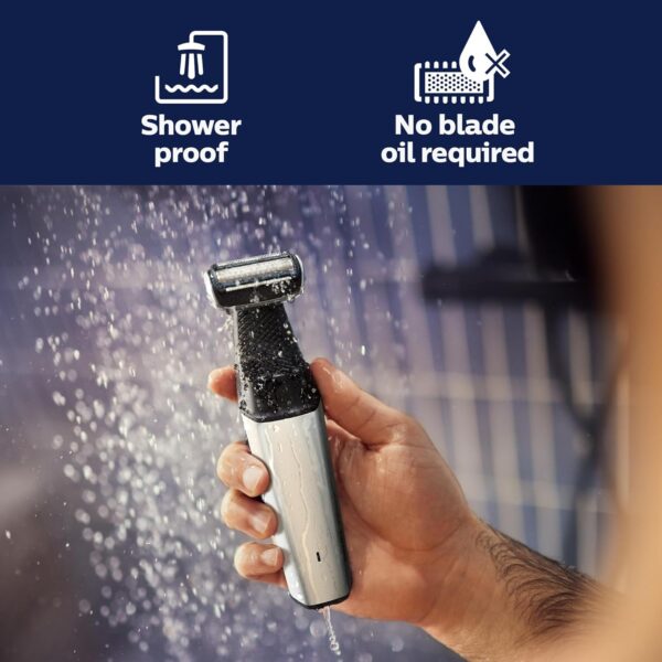 Philips Bodygroom Series 5000, Showerproof Groin and Body Trimmer, Close and Comfortable Shave, Complete Body Grooming Including Back, 60 Min. Runtime, Model BG5025/40