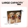 Golden Retriever Dogs Puppies Pets Makeup Bag For Women, Waterproof Linen Travel Cosmetic Organizer Lightweight Zipper Travel Toiletry Bag Organizer Makeup Brushes Storage Bag