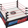 Mattel WWE Superstar Ring with Labels - Main Event & RAW, Spring-Loaded Ring Mat & Pro Tension Elastic Rope