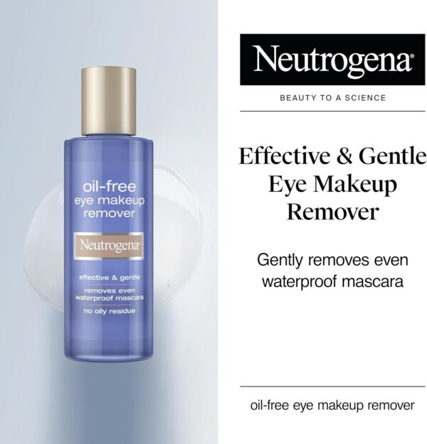 Neutrogena Gentle Oil-Free Eye Makeup Remover & Cleanser for Sensitive Eyes, Non-Greasy Makeup Remover, Waterproof Mascara Remover, Dermatologist & Ophthalmologist Tested, 5.5 fl. oz