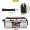 Leather Pencil Cases Funny Dog Pen Pouch Travel Cosmetic Bag for Purse Portable Makeup Brush Bag Holder Coin Purse for Women Makeup Case Purse Organizer