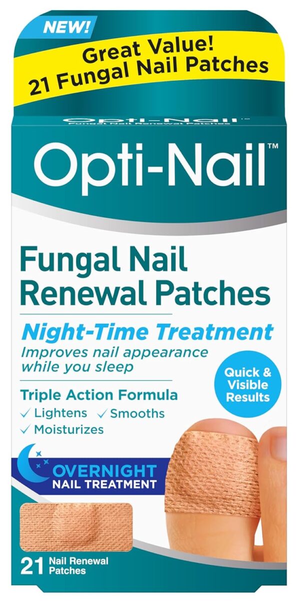 Opti-Nail Fungal Nail Renewal Patches - 21 Patches, Night-Time Treatment Improves Nail Appearance While You Sleep